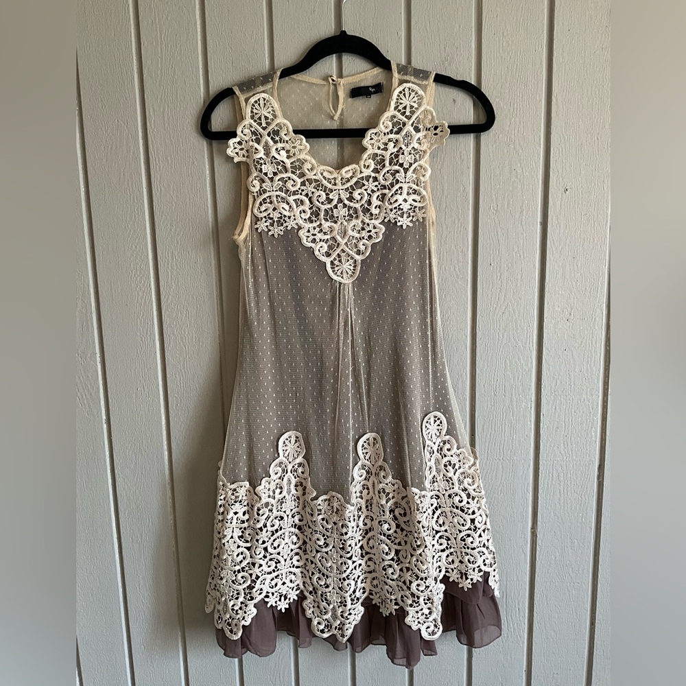 Ryu Cream Lace Mini Dress